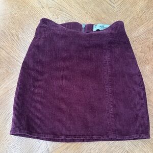 Hollister High Rise Burgundy Corduroy Mini Skirt Size XS Preowned